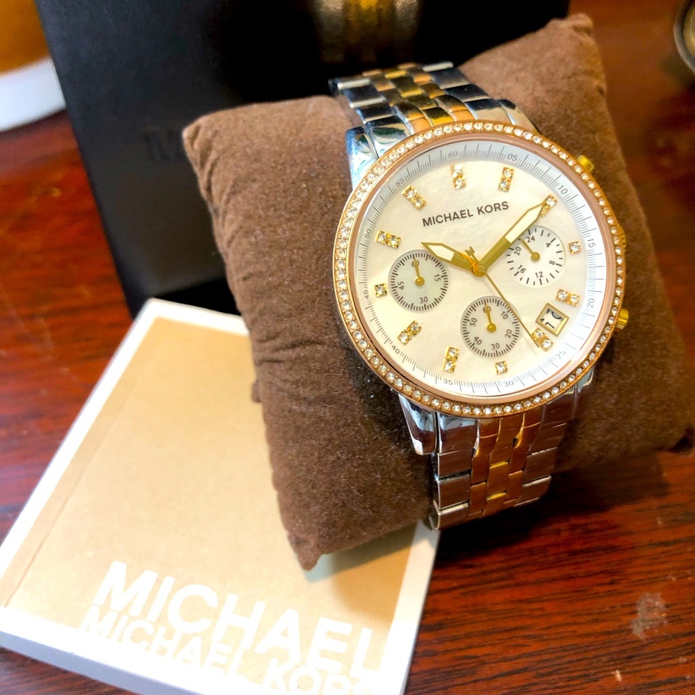 Michael Kors Ritz Chronograph Mother of Pearl Dial Ladies Watch